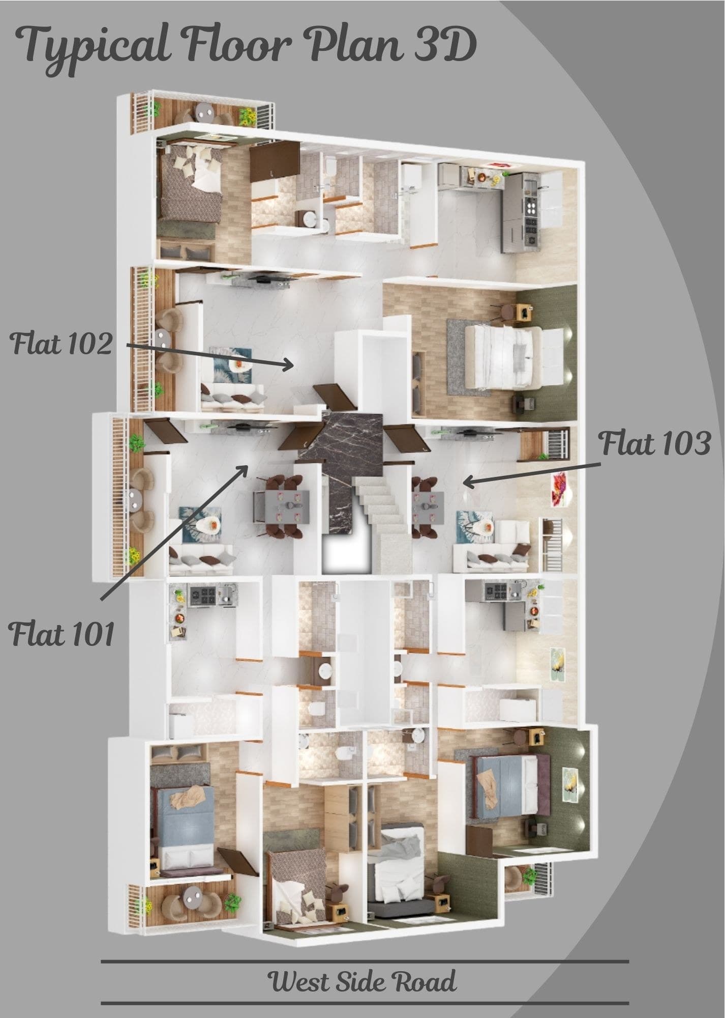 Typical floor plan (3D)